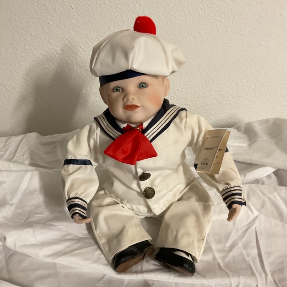 VTG Baby Boy Sailor Mattew The Ashton Drake Galleries Collectable Seating 11"